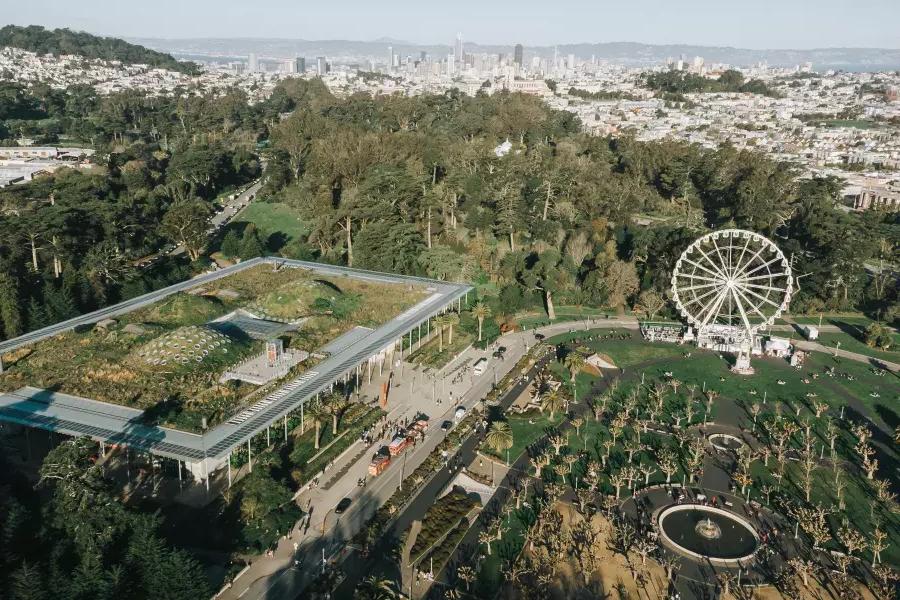Aerial shot of Golden Gate Park