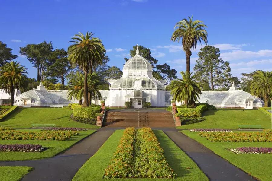 Exterior view of the San Francisco Conservatory of Flowers.