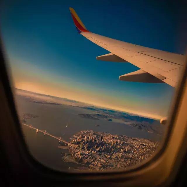 Veduta di San Francisco dall'aereo