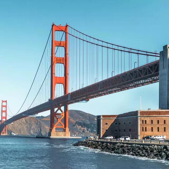 O Fort Point da época da Guerra Civil fica na base da Ponte Golden Gate.