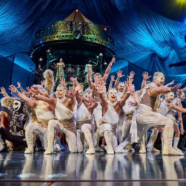 Performers on stage in Cirque du Soleil's "KOOZA"